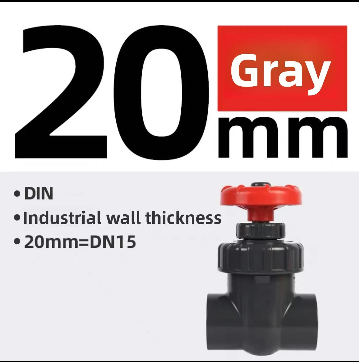 UPVC Gate Valve 20–40mm | Garden Irrigation & Aquarium Flow Control