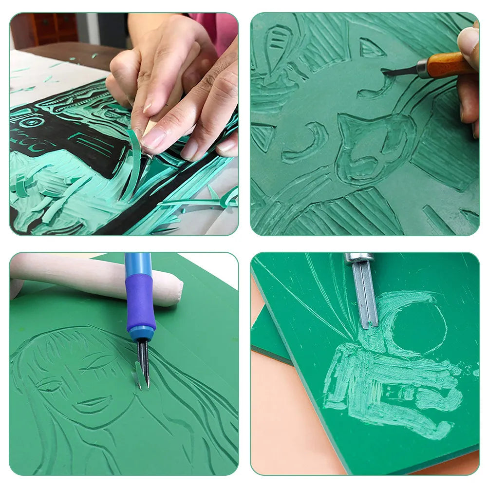 5Pcs PVC Cutting Mats Professional Engraving Plates Non-Slip Carving Boards Handcraft Protective Cutting Pads for Art Crafts Peaceful Pleasures Health and Wellness