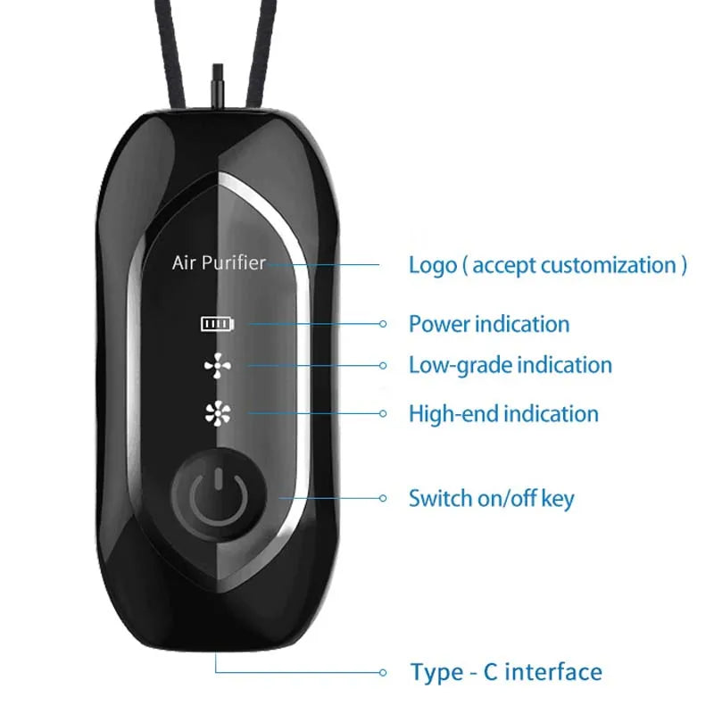 Manufacturer Wholesale Negative Mini Wearable Necklace Air Purifier Kids Necklace Portable Air Purifier Peaceful Pleasures Health and Wellness