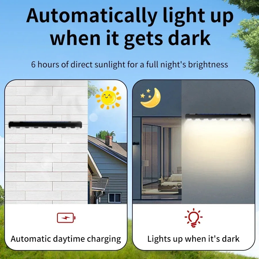 4/6/8LED Solar Wall Light Outdoor Waterproof Solar Fence Sign Lights Garden Decor Porch Patio Deck Balcony Home Atmosphere Light Peaceful Pleasures Health and Wellness