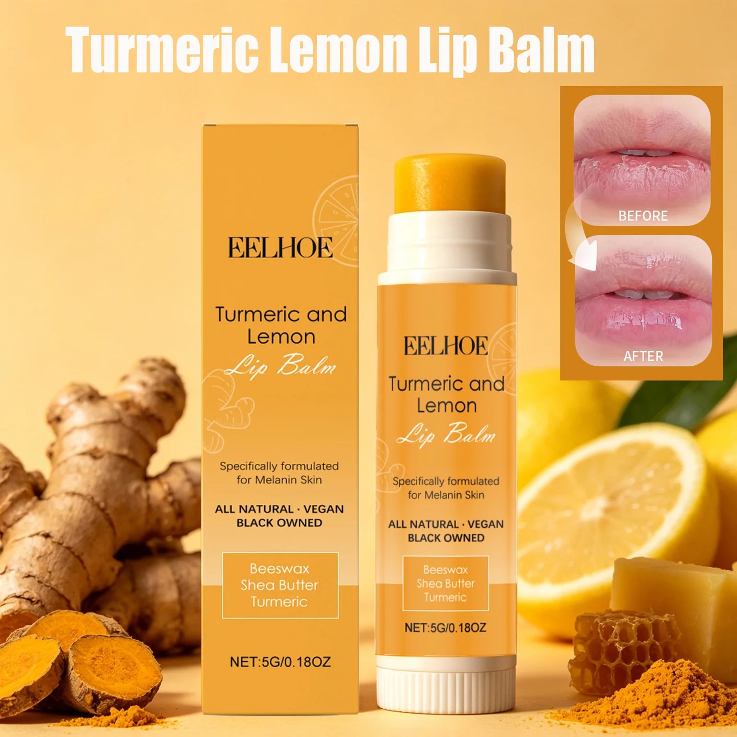 Turmeric Lemon Lip Balm – Brightening & Moisturizing Lip Care