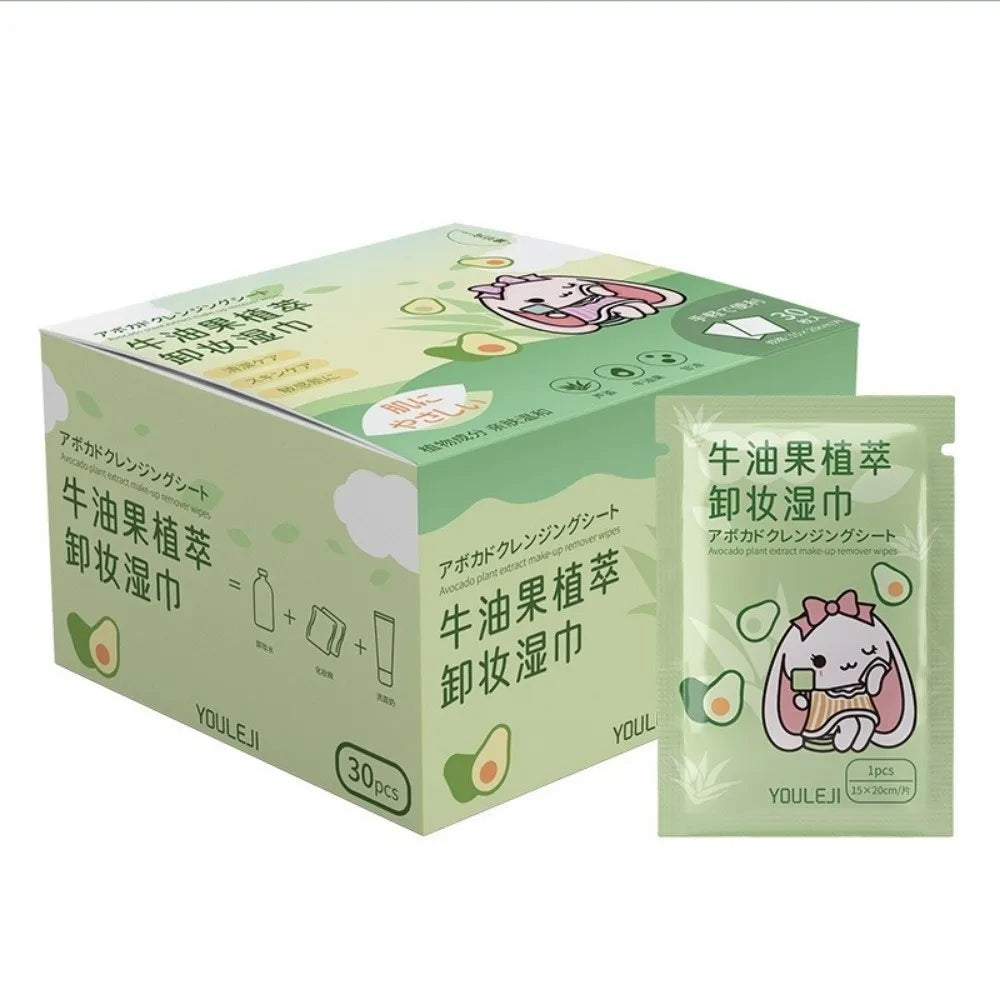 Avocado Makeup Removing Wipes – Soft Disposable 20/30pc
