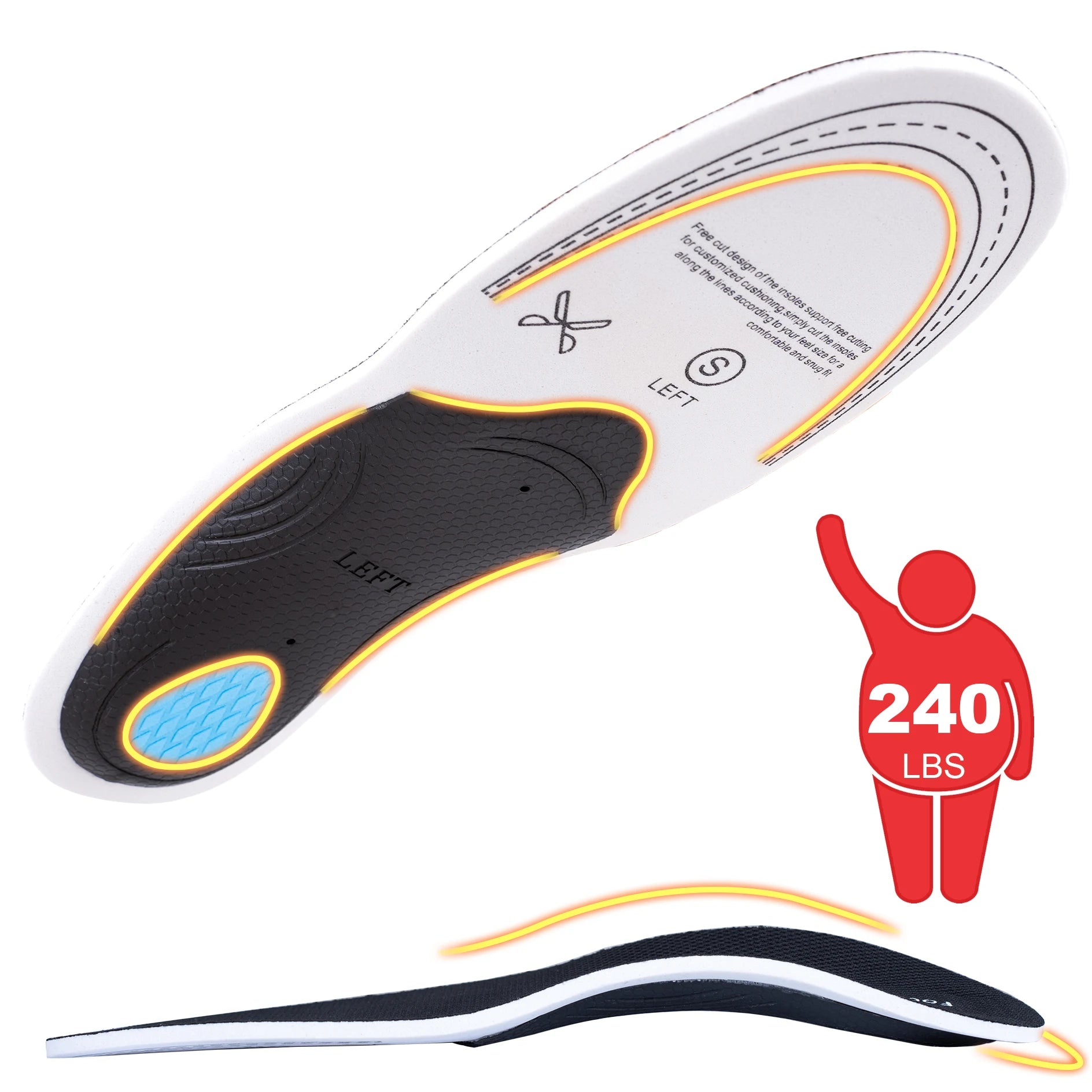 Orthopedic Insoles Flat Foot Health Sole Pad EVA Unisex Orthotics Inserts Arch Support for Feet Care Peaceful Pleasures Health and Wellness