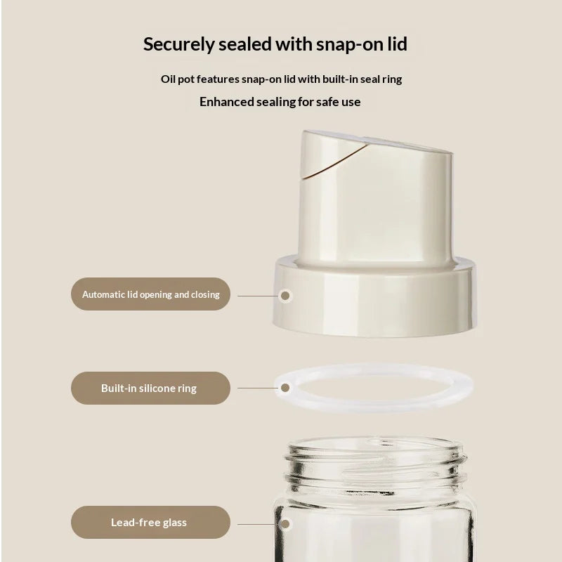New Household Kitchen Soybean Vinegar Spice Bottle Set Glass Leakproof Aroma Spice Wine Dedicated Non-Hanging Oil Jar Peaceful Pleasures Health and Wellness