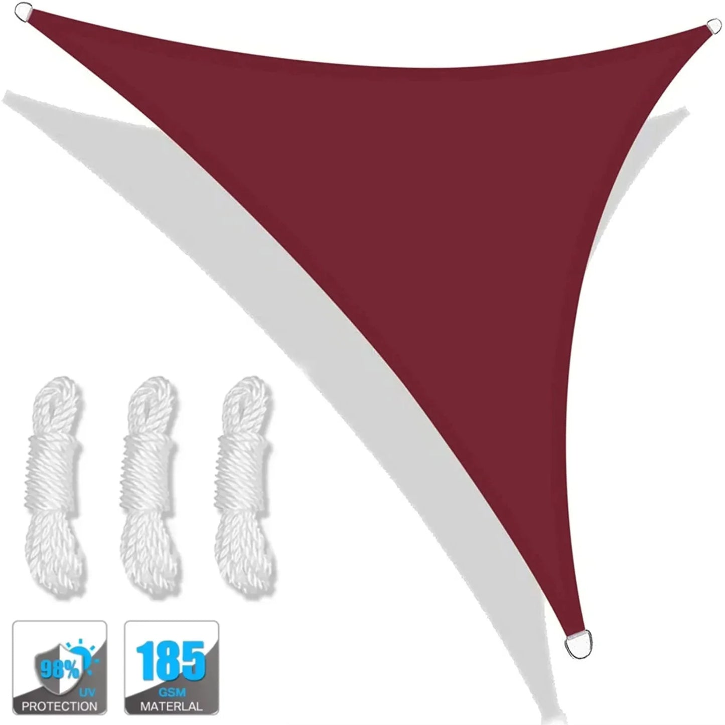 Triangle Shade Sail UPF50+ 98% UV Block Water-Resistant Canopy