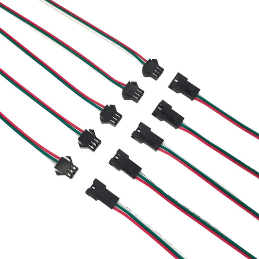 5-50 Pairs JST SM 3 Pin Connectors 15cm 22AWG Wire Female/Male LED Connector for WS2812B WS2811 WS2812 CCT LED Strip Light Peaceful Pleasures Health and Wellness 5 Pairs