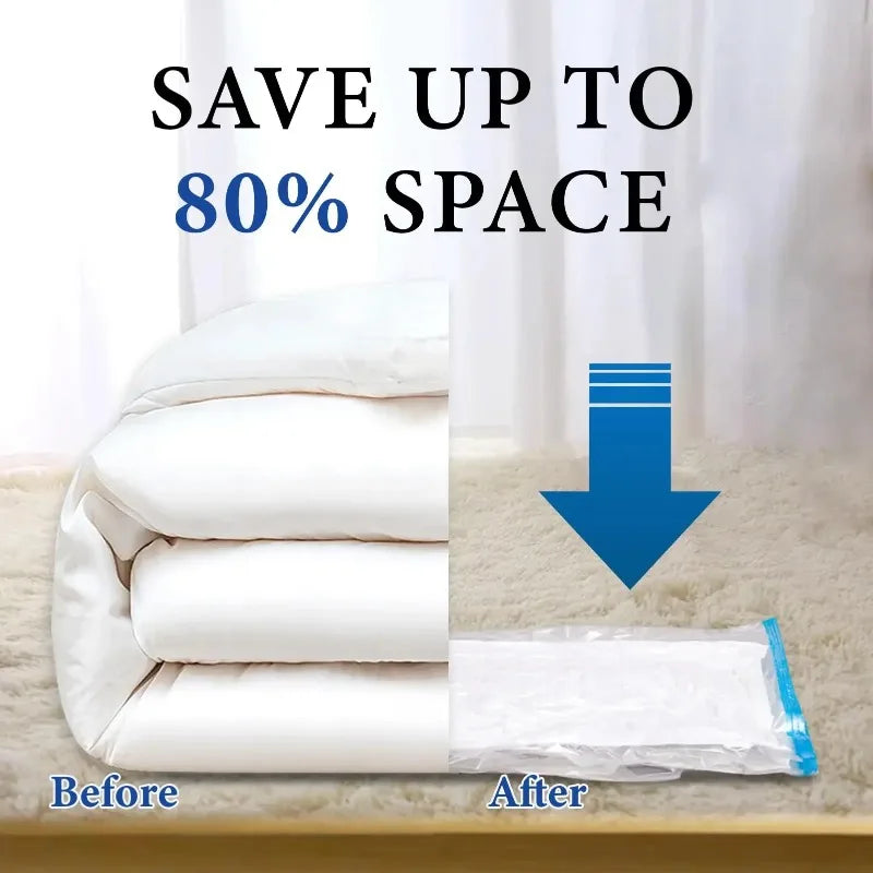 6-Pack Vacuum Storage Bags with Pump – Clothes & Travel