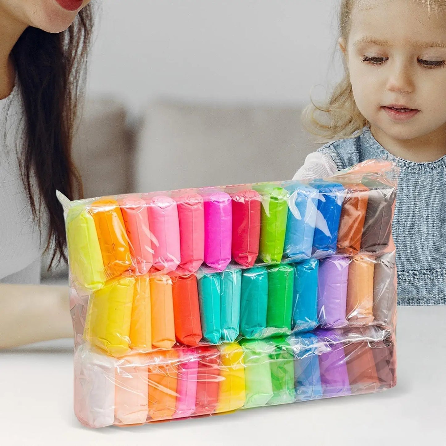 Air Dry Clay Kit 12/24/36 Colors – Kids Craft Modeling Set