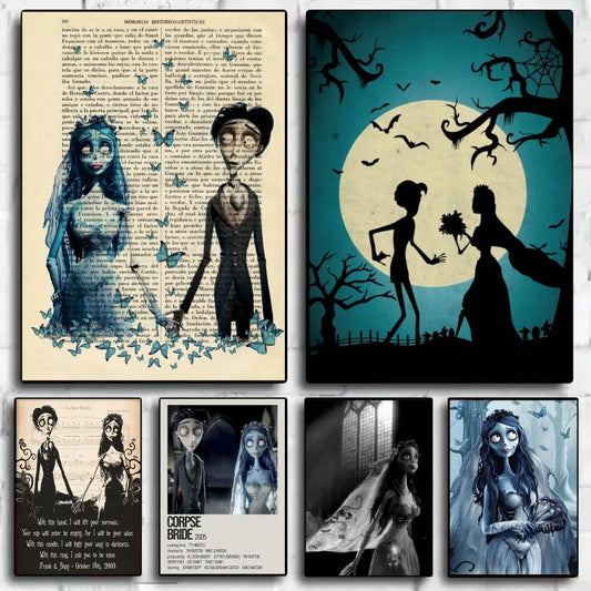 Corpse Bride Cartoon Poster – HD Waterproof PVC Wall Art Decor Wall Art Poster Peaceful Pleasures Health and Wellness