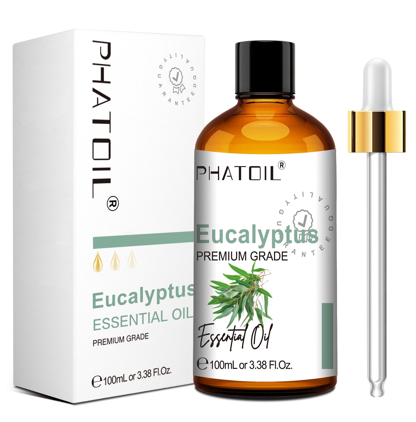 PHATOIL 100ml(3.38 fl.Oz) Eucalyptus Peppermint Tea tree Vanilla Bergamot Aromatherapy Essential Oil For Diffuser,Candle Making Peaceful Pleasures Health and Wellness