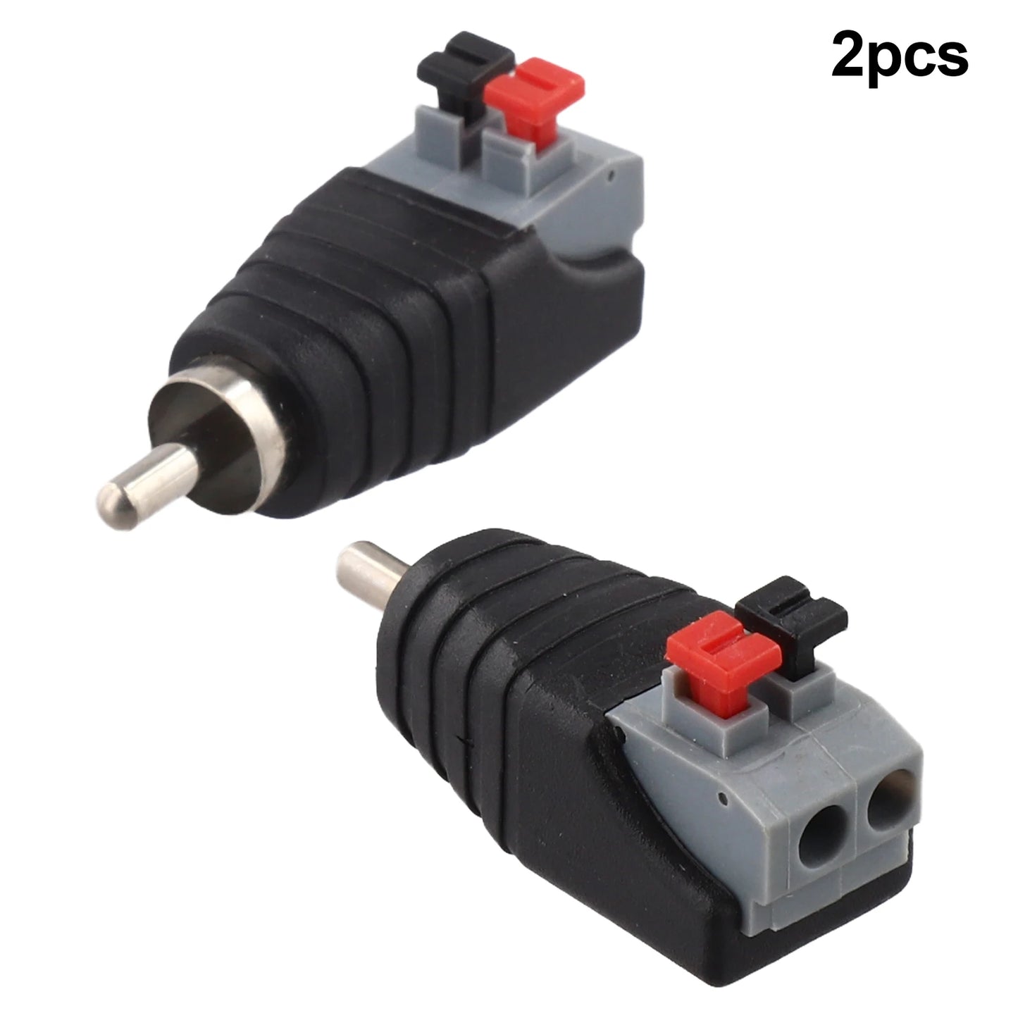 Speaker Wire V Cable Audio Male RCA Connector Adapter Quick Press
