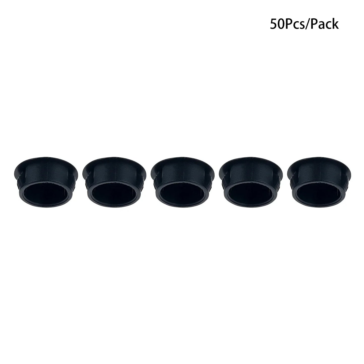 50Pcs Plastic Blanking End Caps Hole Plugs 5mm–32mm Black/White