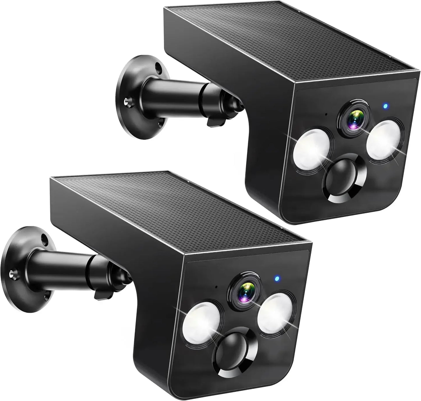 Wireless Solar Security Camera 2K Outdoor AI Motion Detection Color Night Vision Waterproof 2-Pack Peaceful Pleasures Health and Wellness United States