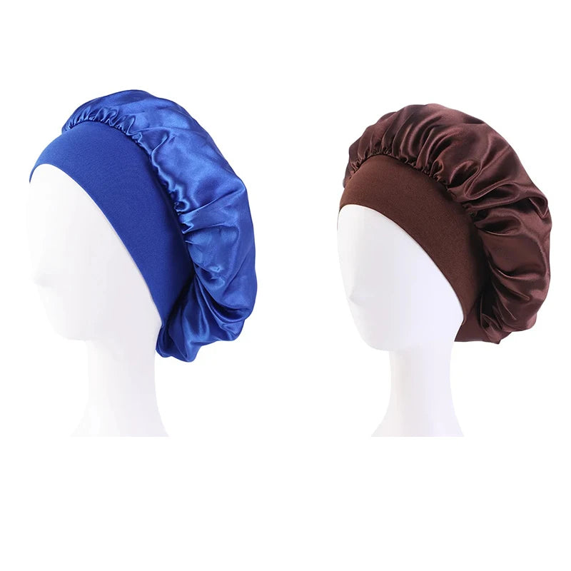 Women's Satin Sleep Bonnet | Wide Brim, Elastic Band Hair Care