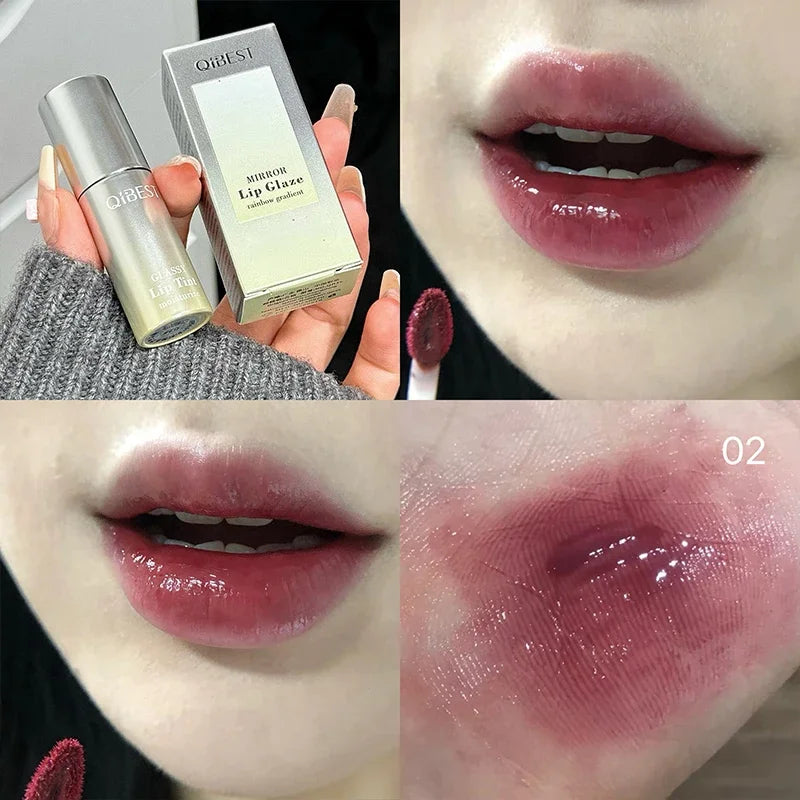 QIBEST Mirror Lip Glaze Long-lasting Moisturizing Easy Halo-dyeing Waterproof Mirror Water Glass Lip Gloss Korean Cosmetics Peaceful Pleasures Health and Wellness 02