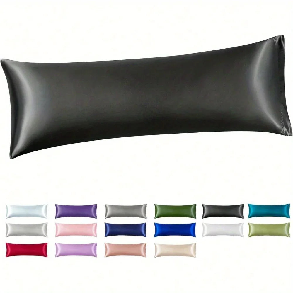 Black Satin Pillowcase Standard Size – Smooth & Cooling