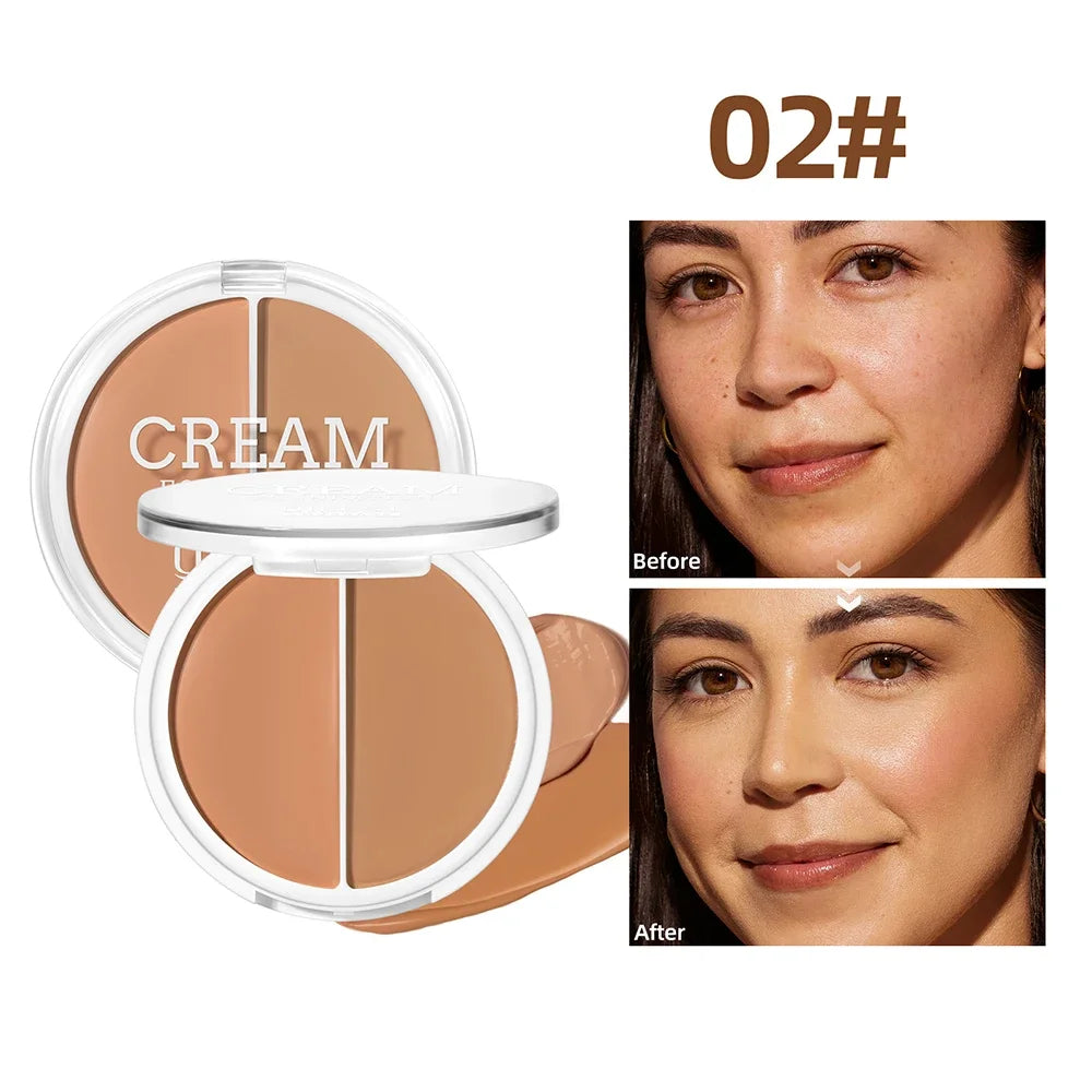 QIBEST Cream Foundation High Coverage Concealer Cover Anti Dark Circle Freckle Long Lasting Waterproof BB Cream Face Makeup Base Peaceful Pleasures Health and Wellness 02