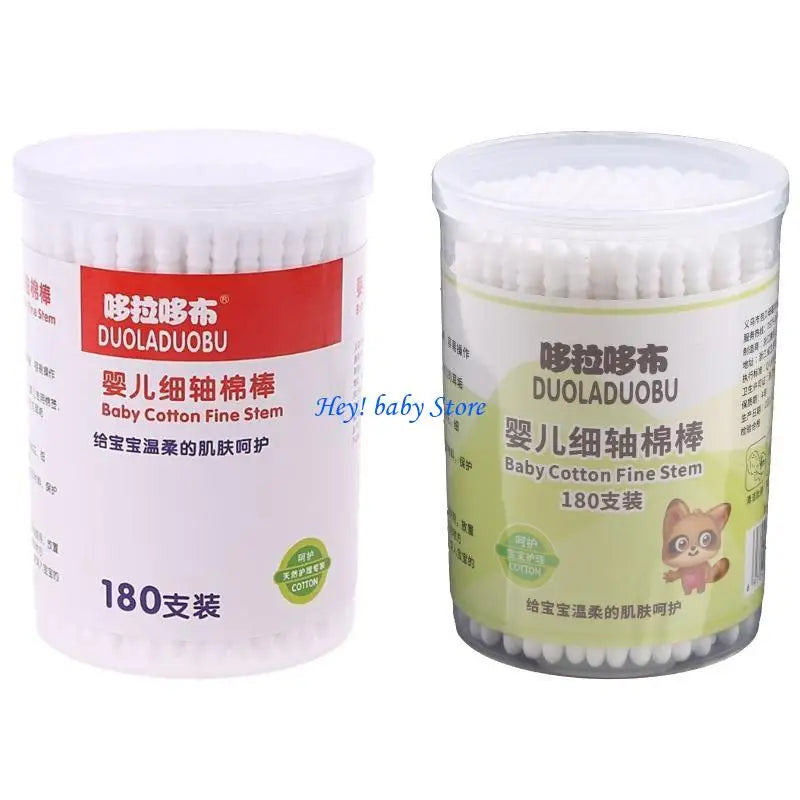 180-Pack Double Head Cotton Swabs | Baby & Makeup Paper Sticks
