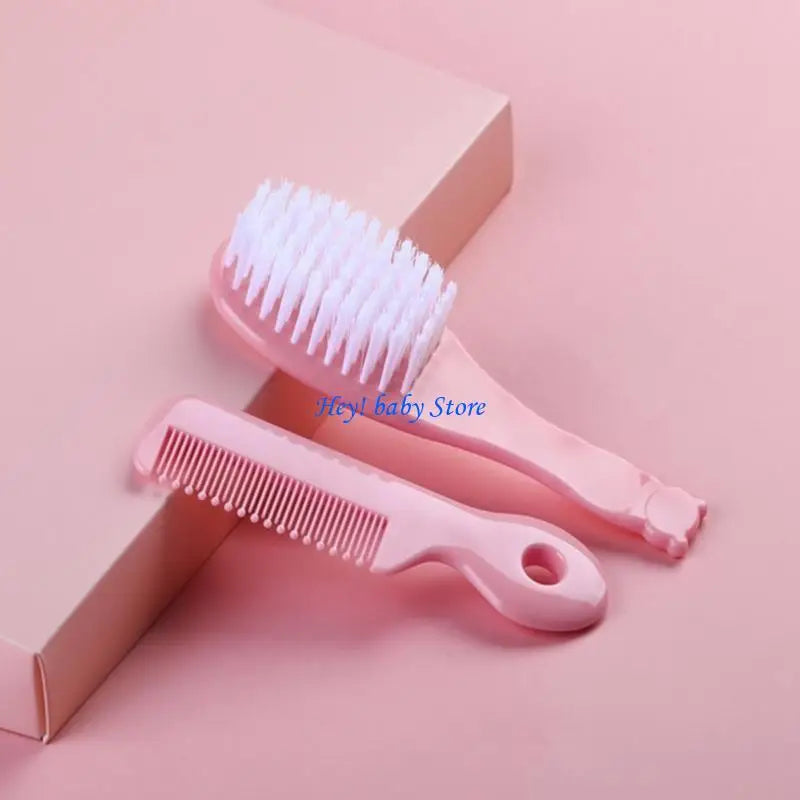 Baby Hair Brush & Comb Set – Cradle Cap Scalp Massage Newborn