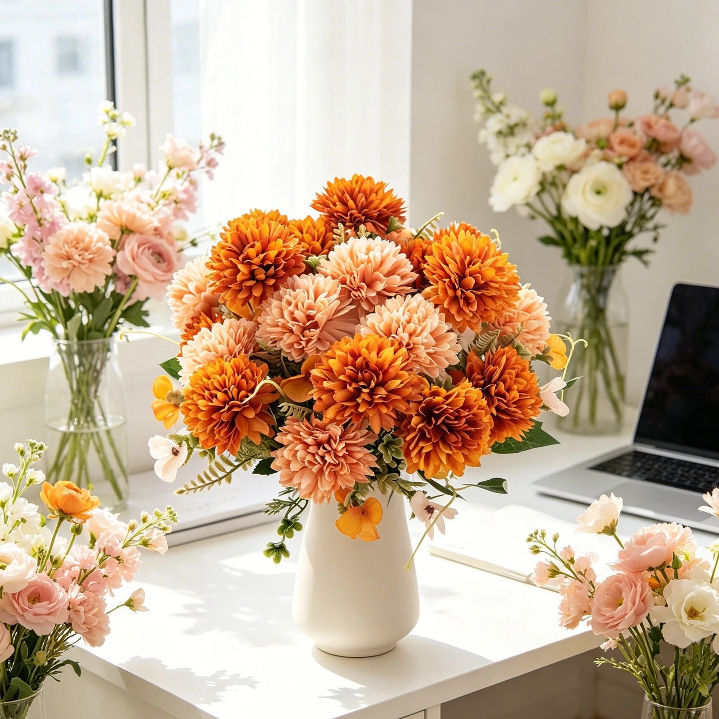 Silk Ball Chrysanthemum Artificial Flowers | Wedding & Home Décor