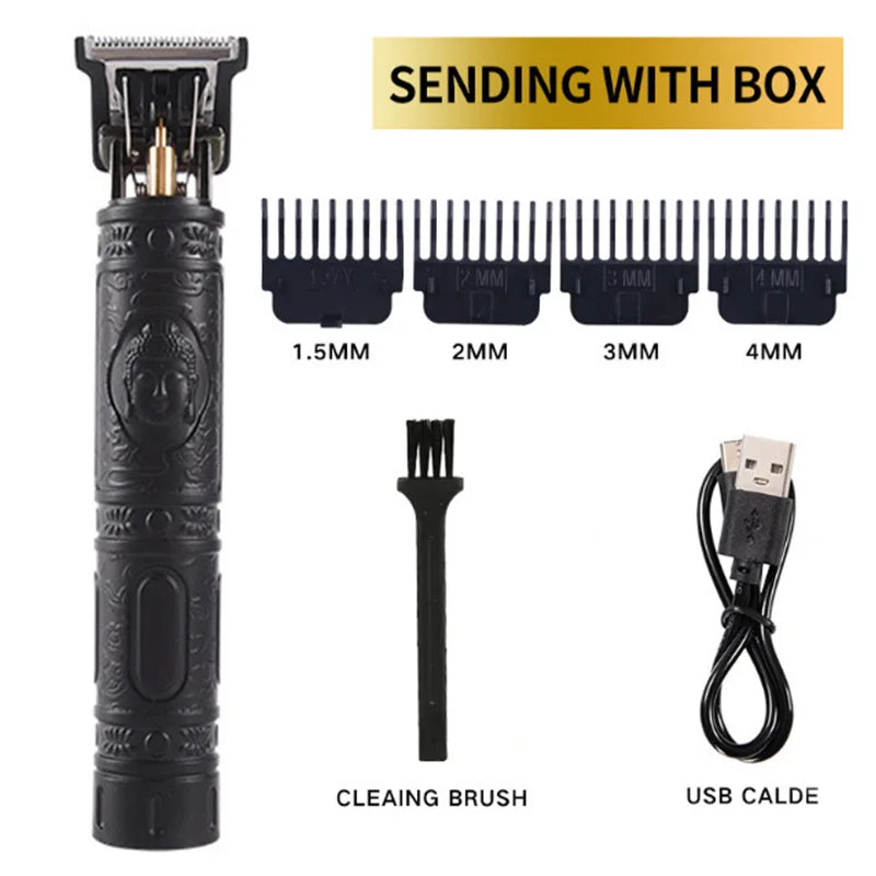 T9 USB Men's Electric Hairdresser Rechargeable Razor Trimmer 1200 mah Hairdresser Technology Beard trimmer Peaceful Pleasures Health and Wellness Orange