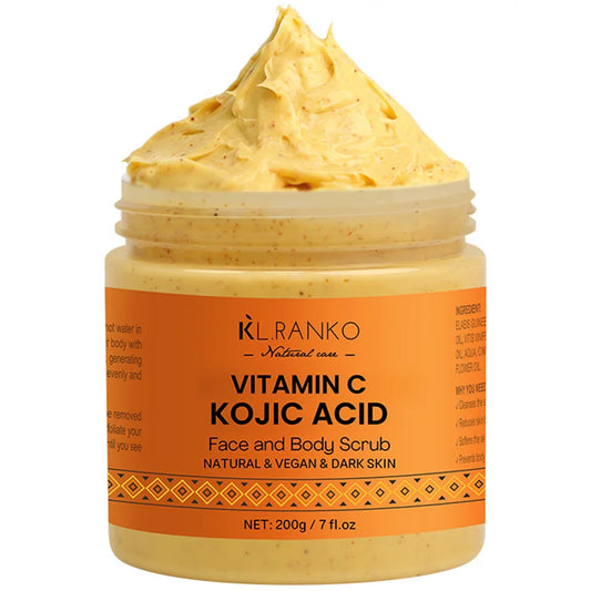 Vitamin C Kojic acid Natural Exfoliating Salt Body &Face Scrub Brightens and Softens Skin Deep Cleaning Anti Oxidative Skin Tone Peaceful Pleasures Health and Wellness Default Title