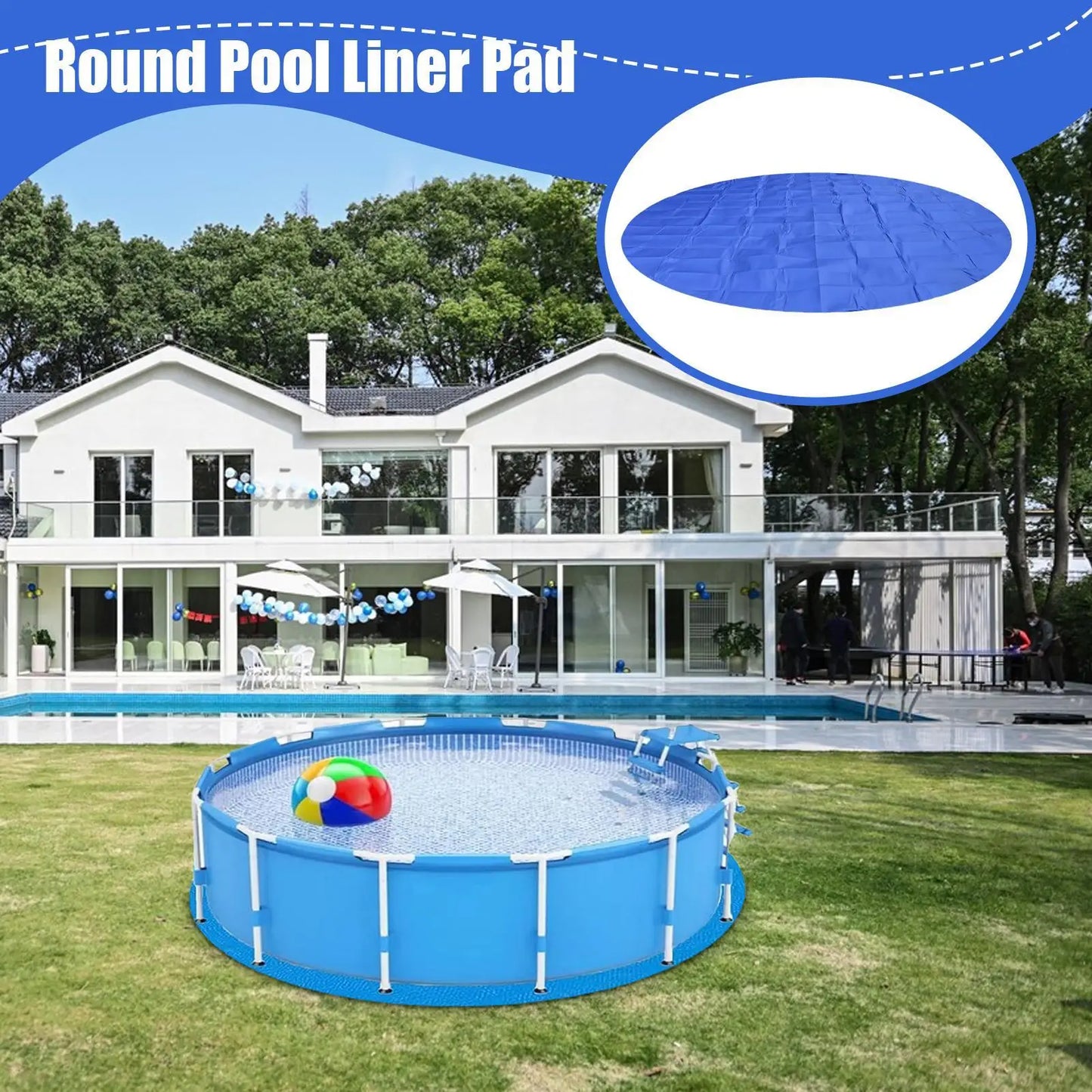Round Pool Ground Pad – Heavy-Duty Puncture-Proof Under Pool Mat