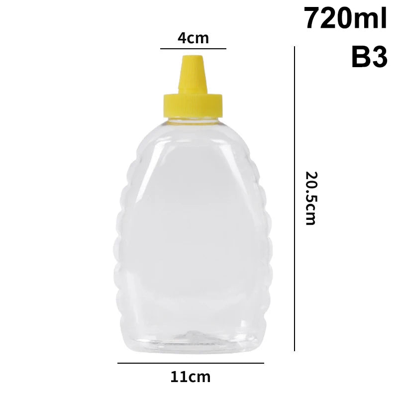 Reusable Clear Squeeze Honey Bottle with Lid | Plastic Dispenser