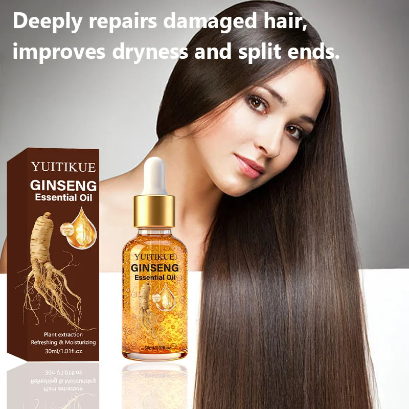YUITIKUE Ginseng Essential Oil | Plant Extraction Formula | Refreshing & Moisturizing For Gentle Hair & Scalp Nourishment Care Peaceful Pleasures Health and Wellness