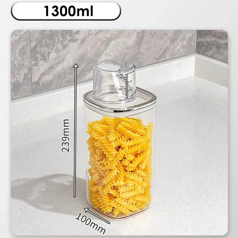 Sealed Jar Food Grade Household Insect Proof Moisture Proof Rice Bucket Flour Dry Goods Storage Grain Miscellaneous Grain Boxes Peaceful Pleasures Health and Wellness 1300ml