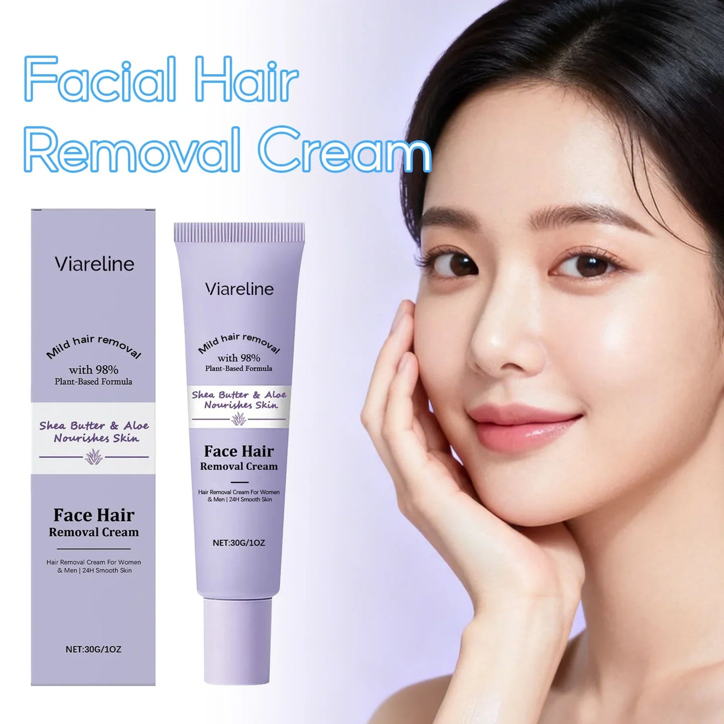 VIARELINE Facial Hair Removal Cream – Smooth Skin 30g
