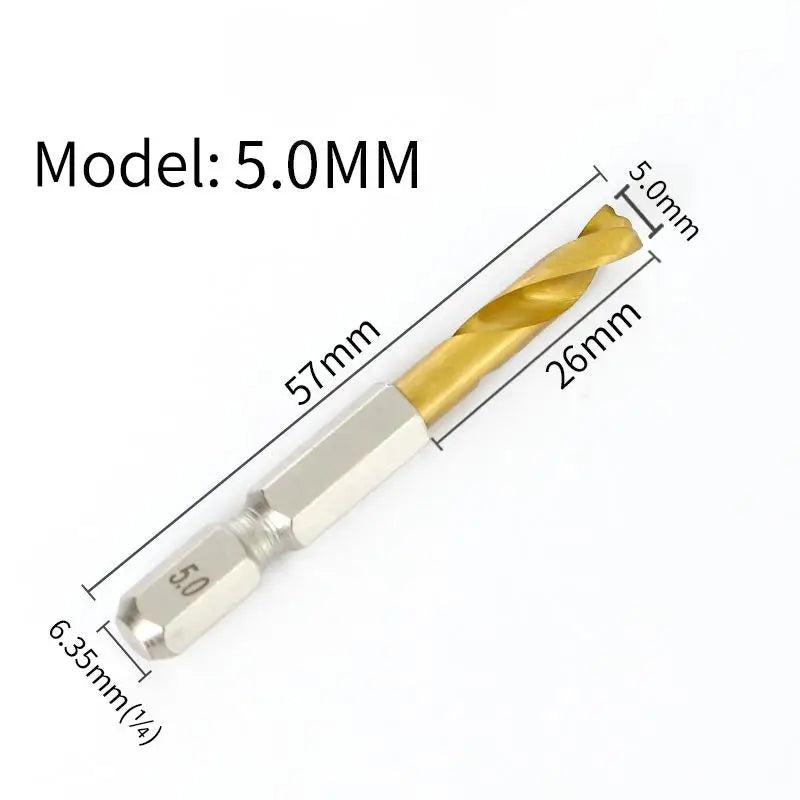 HSS Hex Shank Twist Drill Bits 2–10mm | Wood & Metal Twist Drill Bit Peaceful Pleasures Health and Wellness A7
