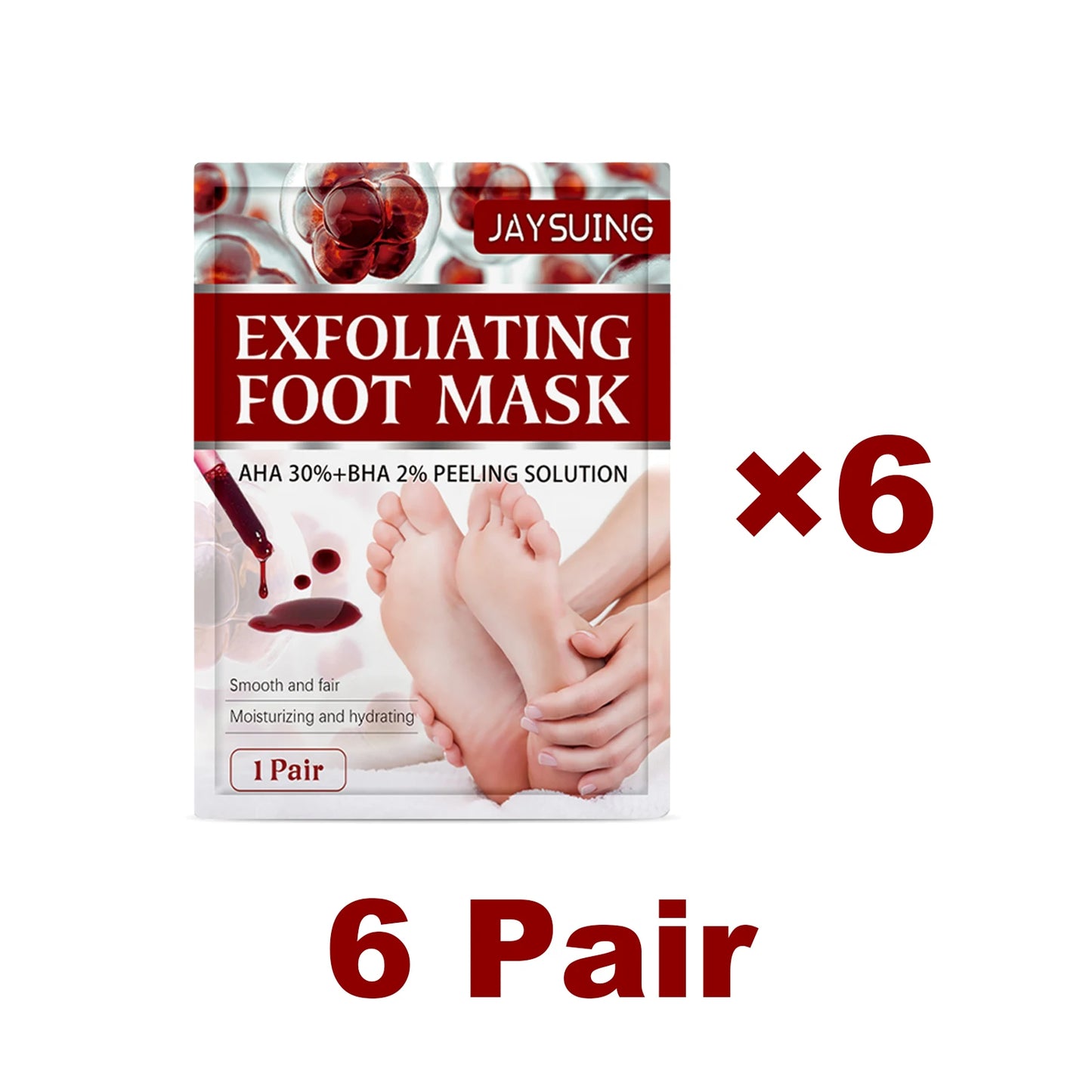 Jaysuing Exfoliating Foot Mask Moisturizing Pedicure Anti Crack Heel Foot Dead Skin Remover for Men Women Foot Care Beauty Peaceful Pleasures Health and Wellness 6 pairs