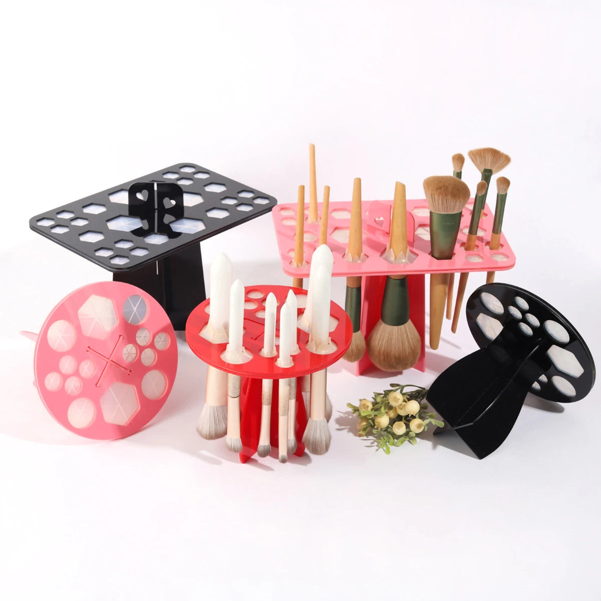 Makeup Brush Drying Rack, Acrylic Brush Drying Rack, Cleaning Storage Tool Display Rack, 14 Holes, 28 Holes, Drying Storage Peaceful Pleasures Health and Wellness