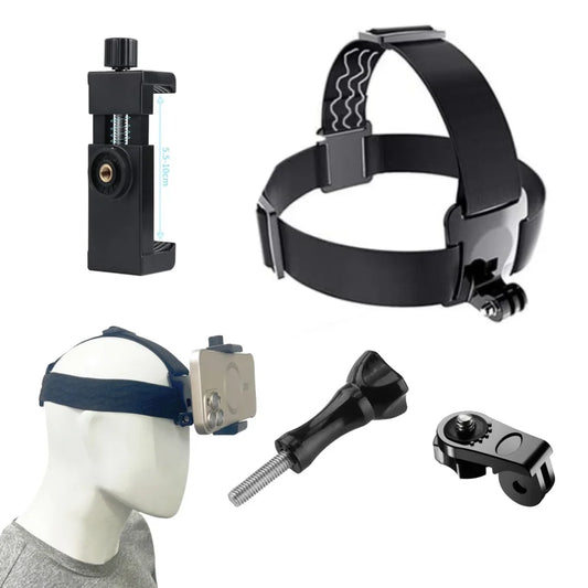Head Strap Mount for GoPro Hero 11/10/9 & Phone Holder Kit Camera Head Mount Oasis Select