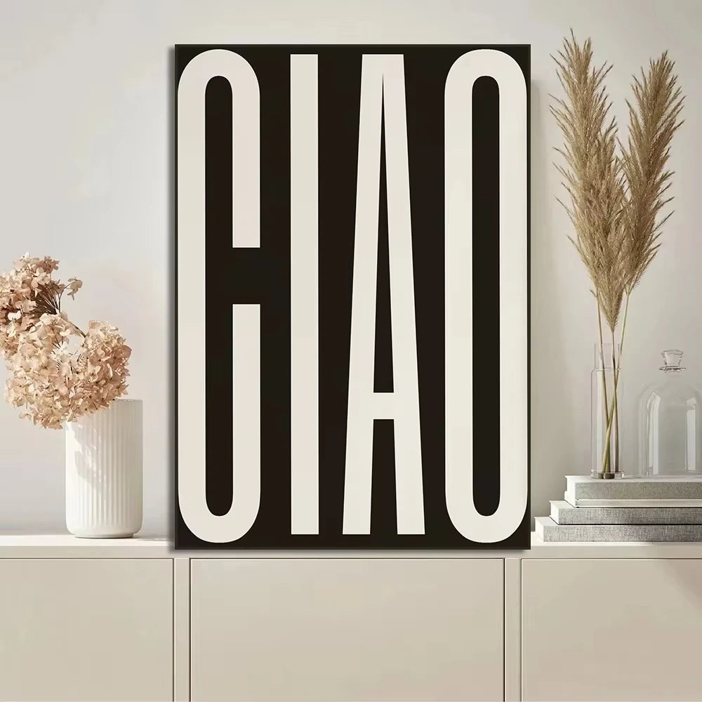 Hello Inspired Ciao Wall Art Canvas Painting Love Inspirations Quote Posters Minimalisme for Living Room Home Decor Cuadros Peaceful Pleasures Health and Wellness