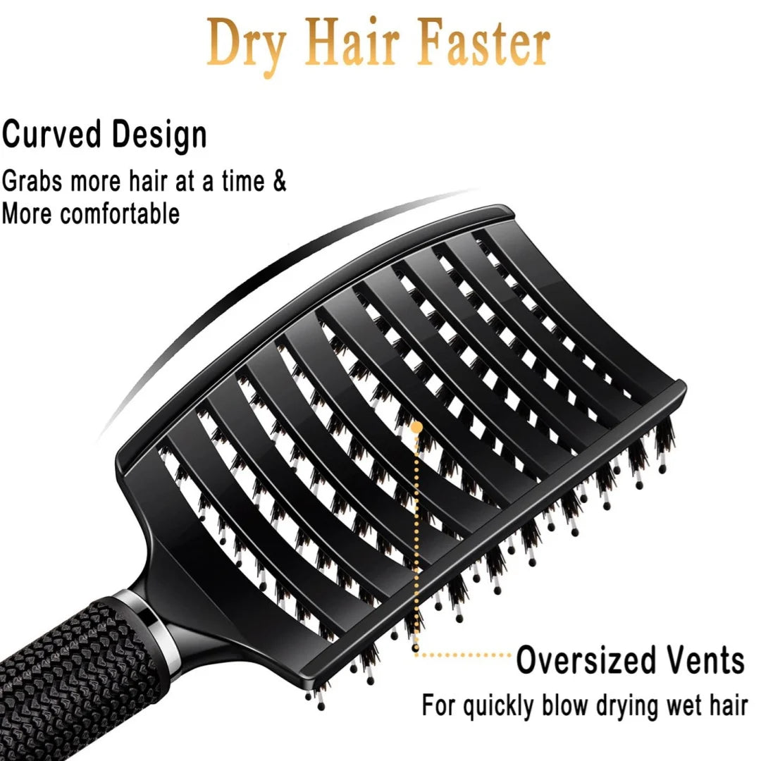 Multiple Color Hair Comb Detangling Hair Brush Bristle&Nylon Women Wet Massage Comb Curly Hairdressing Salon Styling Tools Peaceful Pleasures Health and Wellness