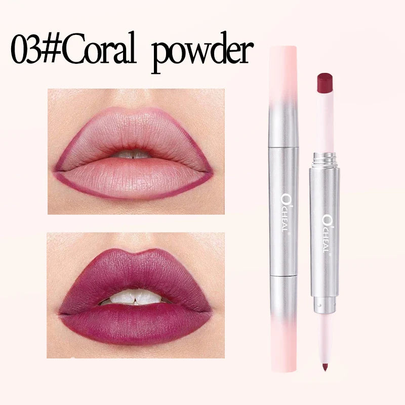 O'CHEAL 2-in-1 Matte Lipstick & Lip Liner Pencil | 24H, 6 Colors