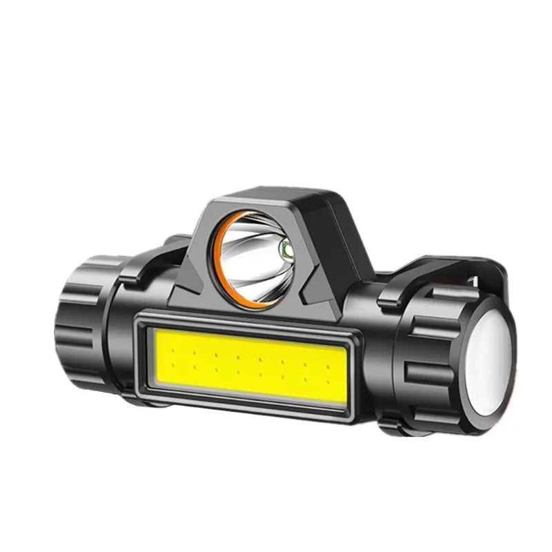 Led Mini Headlamp Strong Light Multi-functional Dual Light Source Magnetic Attraction Outdoor Usb Charging Fishing Peaceful Pleasures Health and Wellness