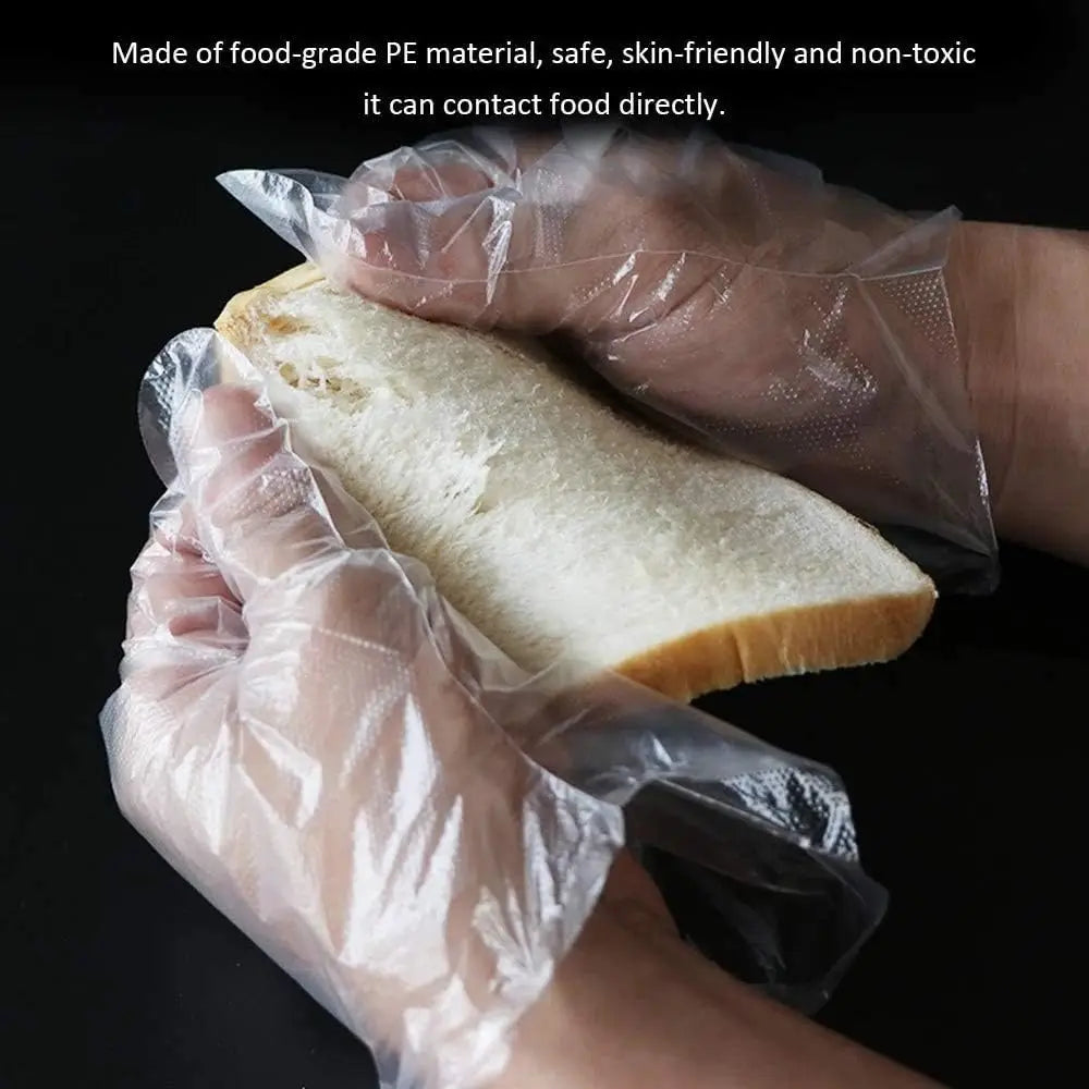 Disposable Plastic Gloves Latex Free Powder Free Clear Polyethylene Hand Gloves Non-Sterile for Cleaning- Cooking Kitchen Tools Peaceful Pleasures Health and Wellness