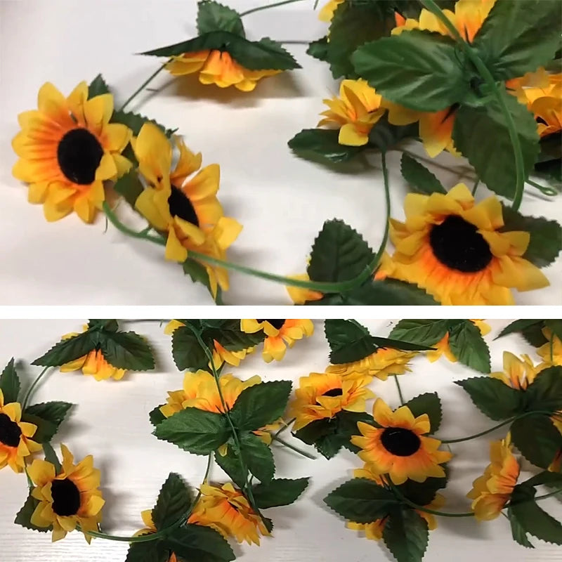 250cm Silk Sunflower Vine Garland | Artificial Flower Decor