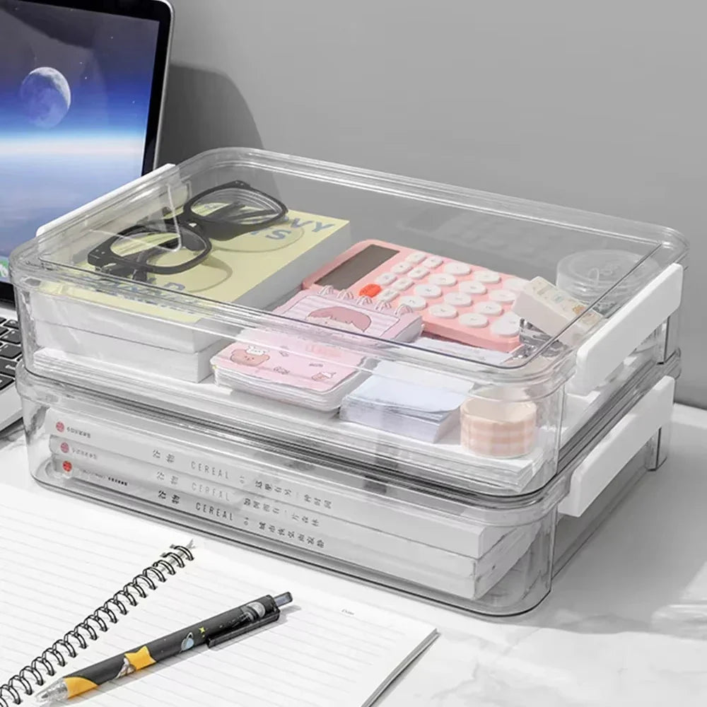 Acrylic A4 Desktop Document & Paper Organizer Box – Dust-Proof