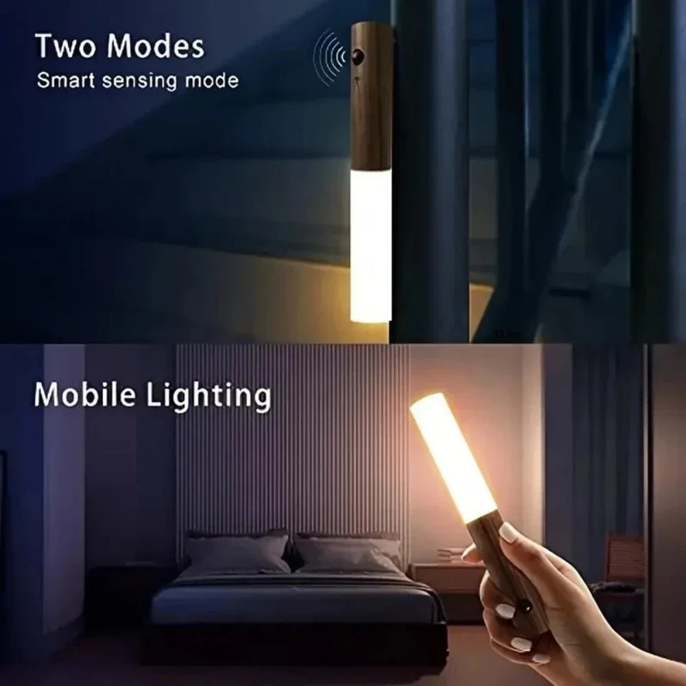 Motion Sensor LED Night Light – Rechargeable Magnetic Wall Lamp