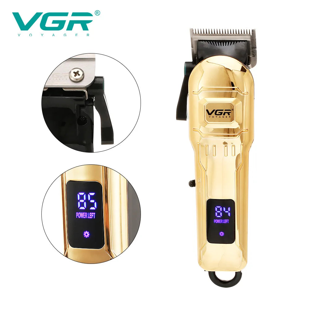 VGR 268 Hair Clipper Professional Hair Trimmer Adjustable Hair Cutting Machine Electric Barber Digital Display Clipper for Men Peaceful Pleasures Health and Wellness