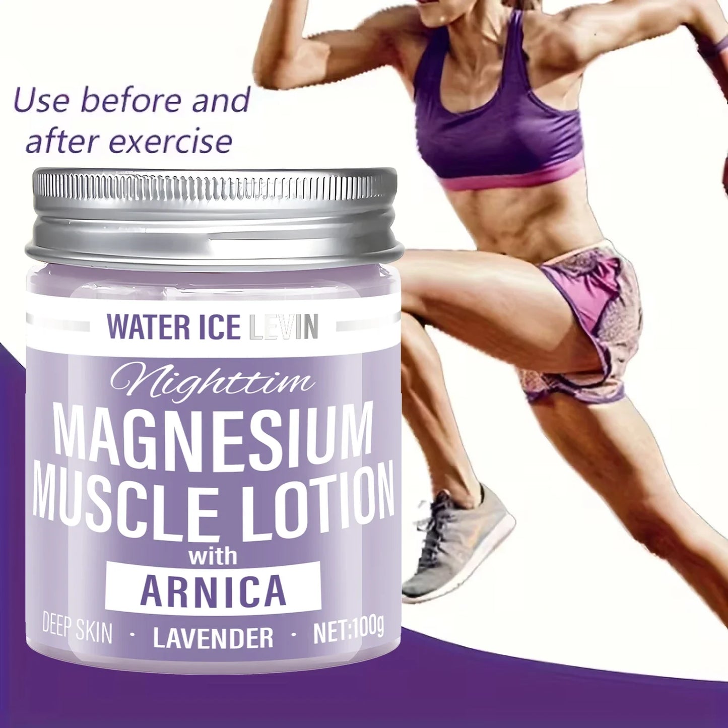 Magnesium Muscle Lotion – Hyaluronic Acid & Lavender 100g