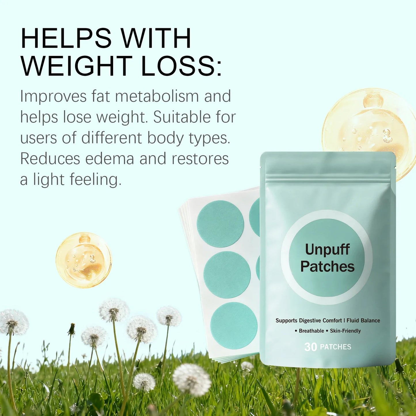 Body Contour Slimming Patches – 30 Moisturizing Skin-Fit Pads