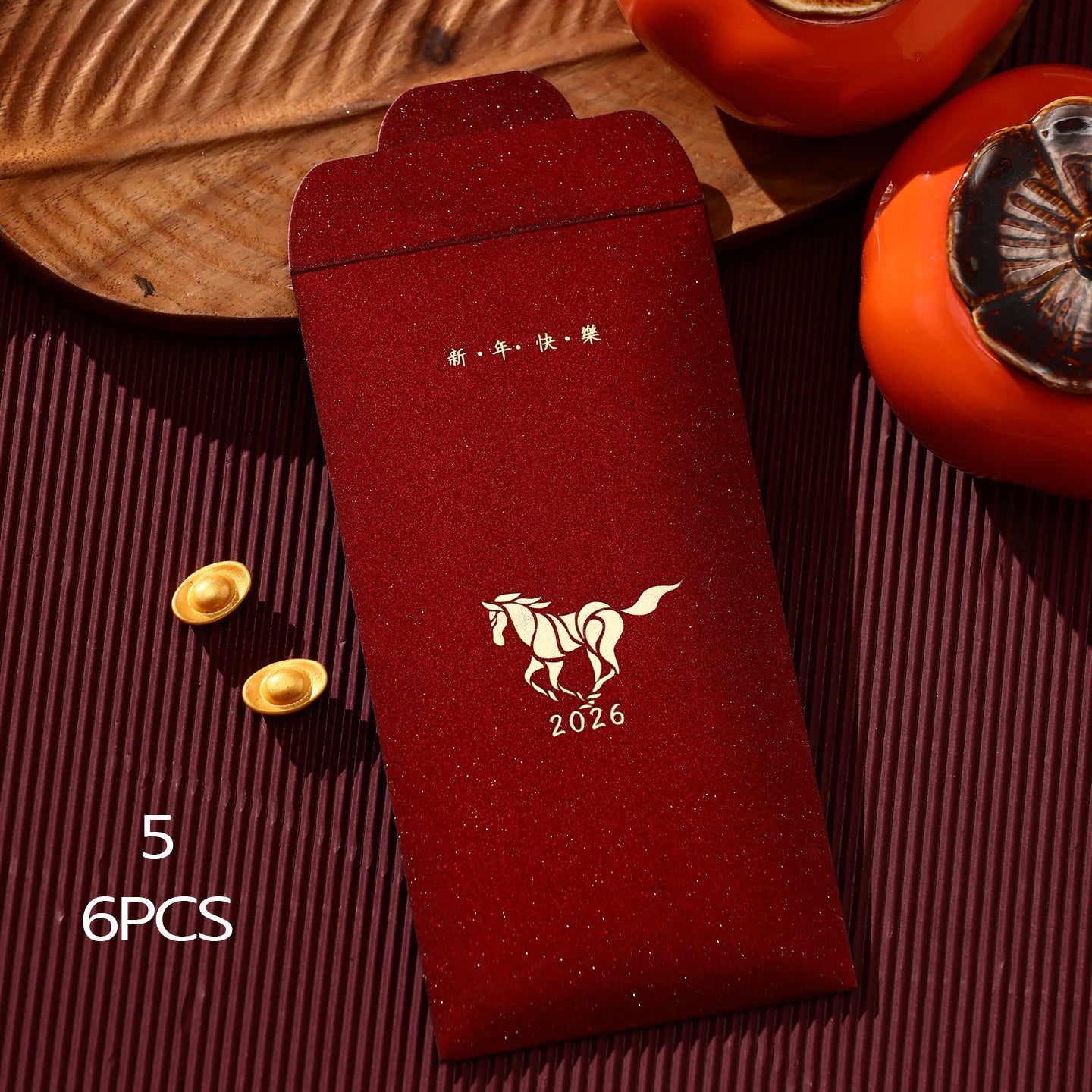 2026 Year of the Horse Red Envelopes 6pcs | Lucky Hong Bao