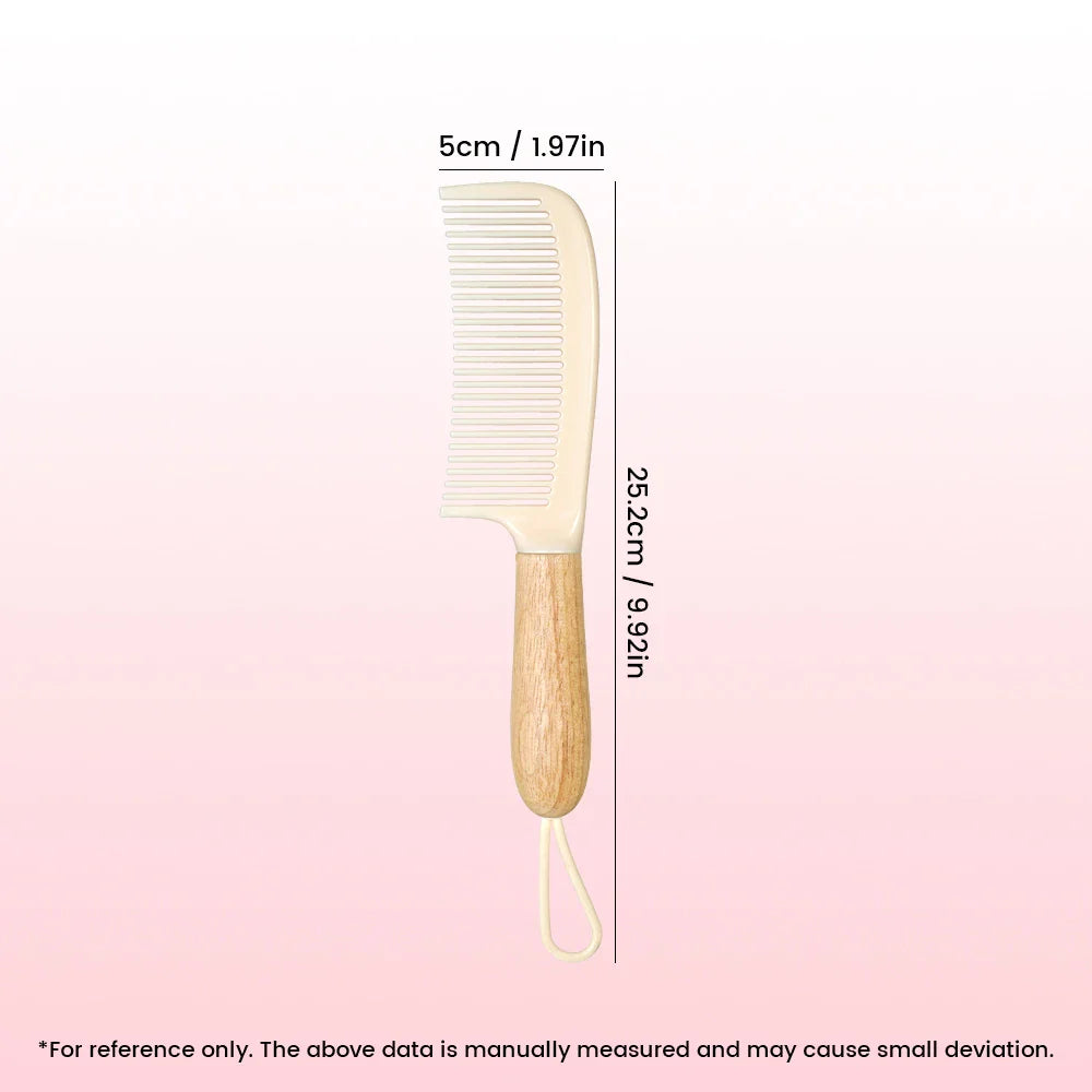 Wide-Tooth Detangling Comb with Oak Handle | All Hair Types