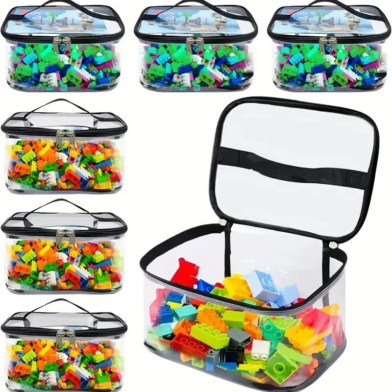 Large Mesh Zipper Toy Storage Bag – Puzzle & Block Organizer