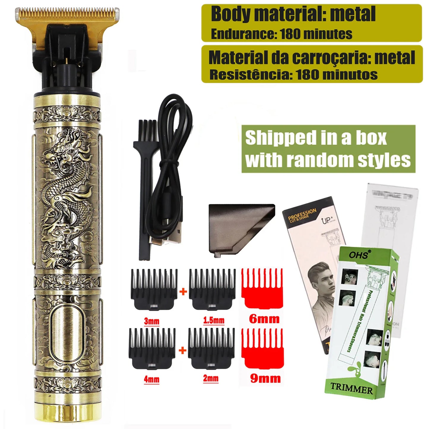 OHS T9 Electric Hair Clipper & Beard Trimmer – 0mm Barber